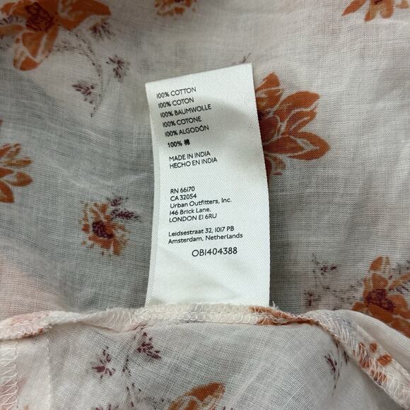 Free People Women’s Floral Ruffle Long Sleeve Blouse Size L Boho Peplum Top - Picture 8 of 8